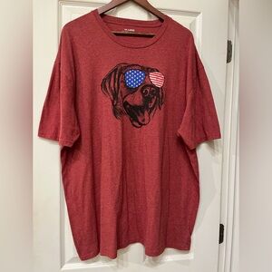 Graphic T-Shirt with a Dog and Sunglasses Size 3XL